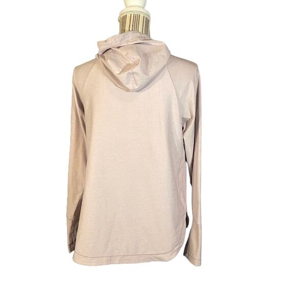 Apana Blush Pink Cowl Neck Athletic Long Sleeve Hooded Sweatshirt Women Sz S - Picture 2 of 11